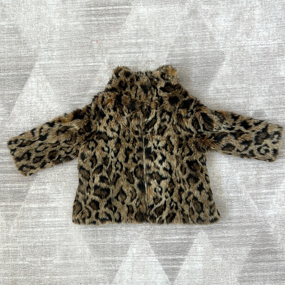 H&M Faux Fur Jacket Leopard Print 2T